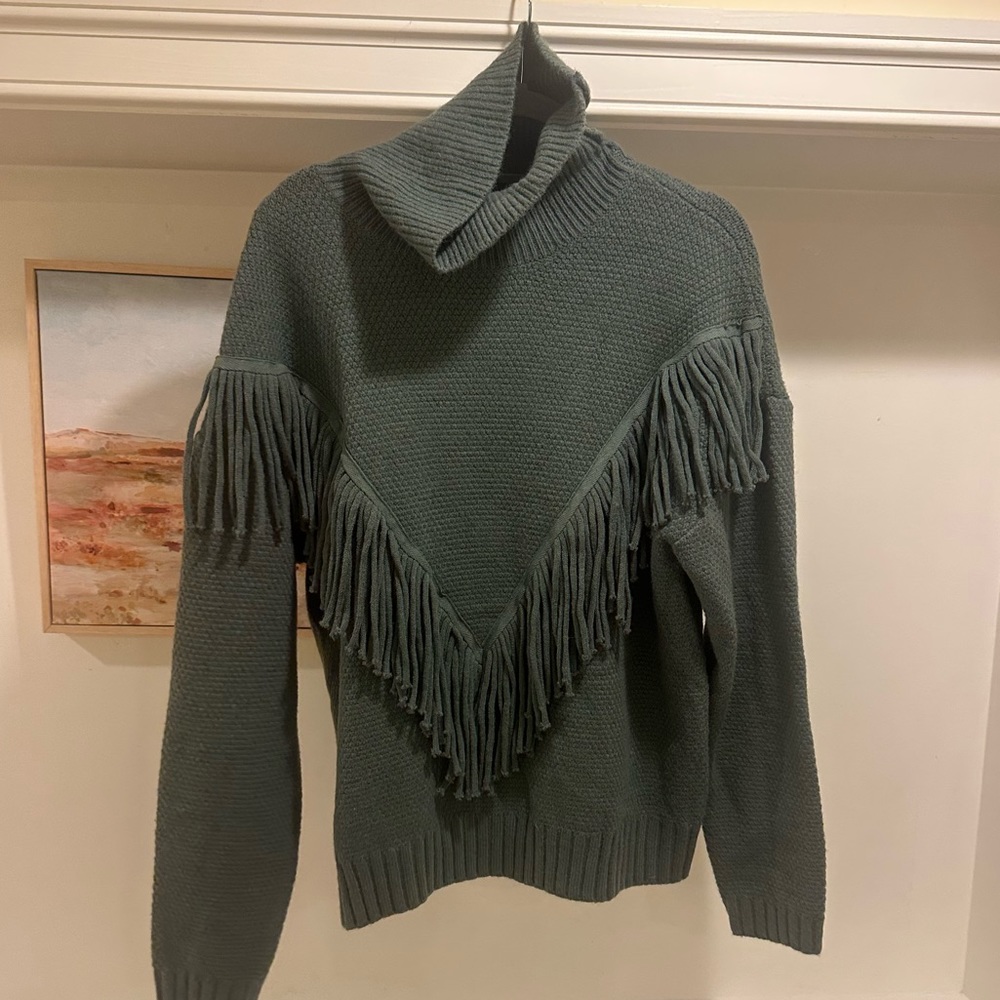 VICI turtle neck sweater with fringe. Never worn